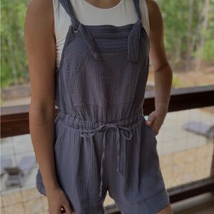 Blue Sleeveless Romper